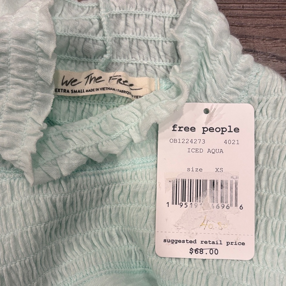 We the Free The Caroline Top Iced Aqua - Picture 2 of 4